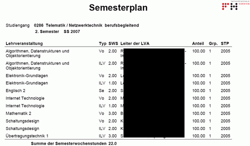 Semesterplan
